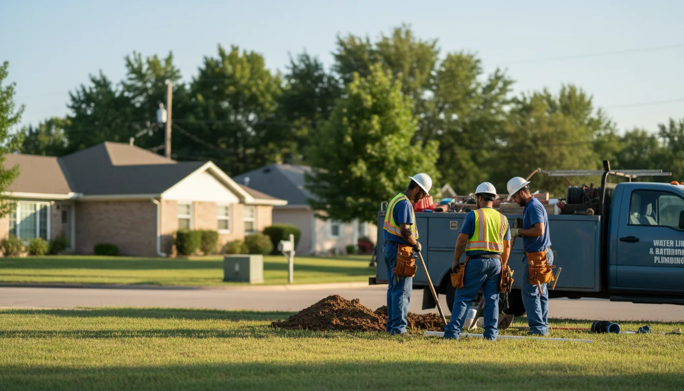 Residential water line and bathroom plumbing service in Grinnell, IA